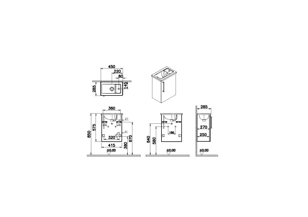 Тумба с раковиной Vitra Root 45 см 68065, кордоба