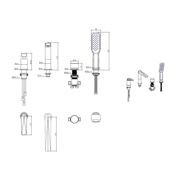 Смеситель для ванны Boheme Venturo 370-B