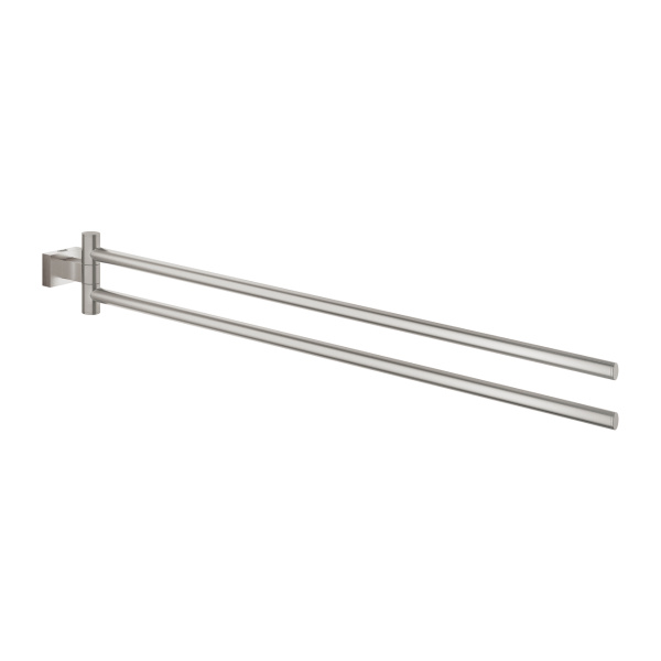 Полотенцедержатель двойной Grohe Essentials Cube 40624 DC1 (40624DC1) суперсталь Полотенцедержатель двойной Grohe Essentials Cube 40624 DC1 (40624DC1) суперсталь