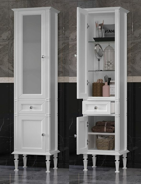 Пенал Opadiris Кантара, цвет белый матовый, левый 00-00004353