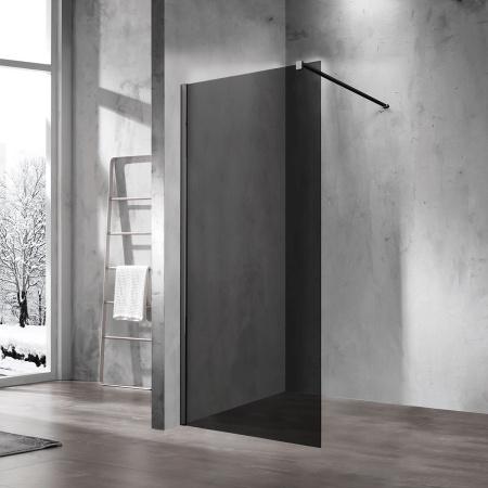 Душевая перегородка Vincea Walk-In VSW-1H120CGB (120х200) черный матовый, стекло тонированное