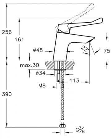 Смеситель для раковины Vitrа AquaMed Solid S A42484EXP