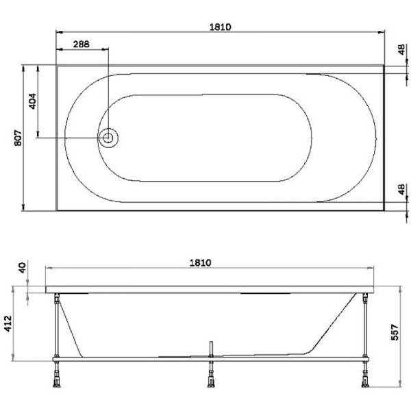 Акриловая ванна AM.PM X-Joy 180х80 W94A-180-080W-A Акриловая ванна AM.PM X-Joy 180х80 W94A-180-080W-A