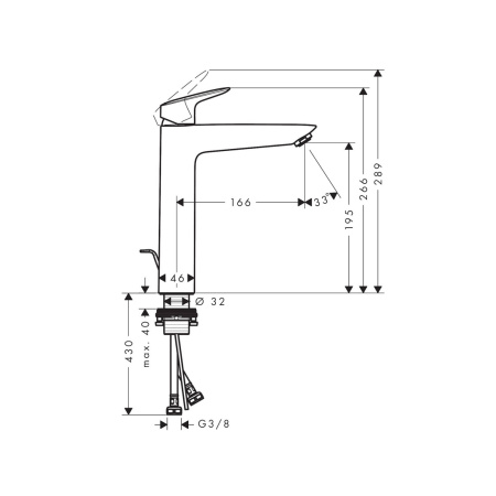 Смеситель для раковины с донным клапаном Hansgrohe Logis 71090000 хром