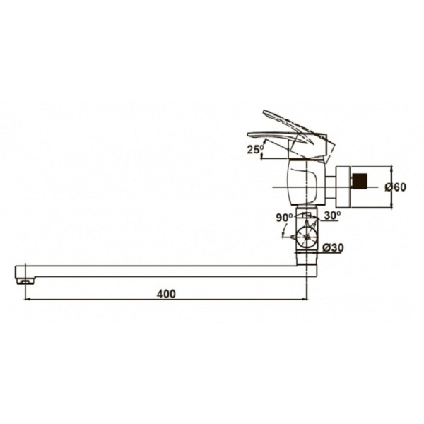 Смеситель для ванны и душа Kaiser City 20455, хром