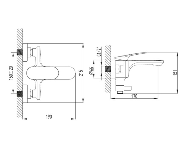Смеситель для ванны AQUAme Imola AQM6712MB