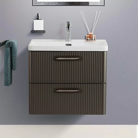 Тумба под раковину BelBagno Due DUE-600-2C-SO-GM-P без ручек, оружейная сталь