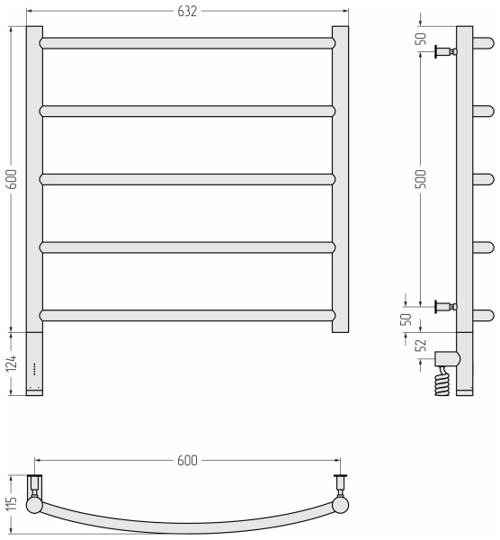 Полотенцесушитель электрический Сунержа Галант 3.0 (60х60) 31-5800-6060 левый Полотенцесушитель электрический Сунержа Галант 3.0 (60х60) 31-5800-6060 левый