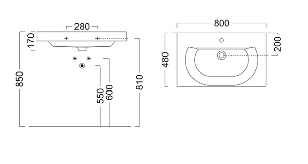 Раковина подвесная (80х48) Kerama Marazzi Buongiorno BG.wb.80