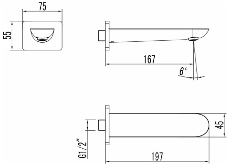 Излив для ванны Lemark (LM4981CW)