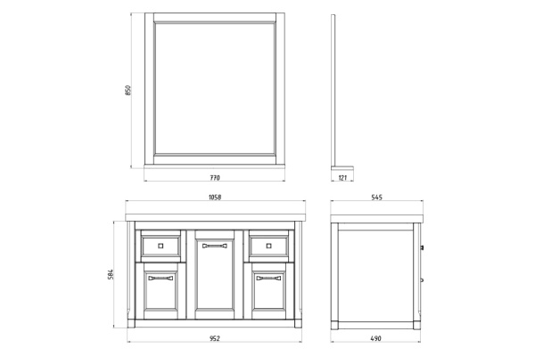 Зеркало (95х85)  ASB-Woodline Толедо 105 11196 (синий)