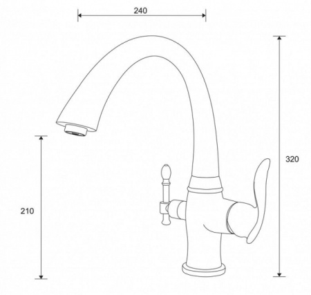 Смеситель для кухни под фильтр, бронза Zorg ZR 340 YF BR
