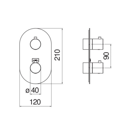 Термостат для ванны Nobili Live WE00102/TFLP