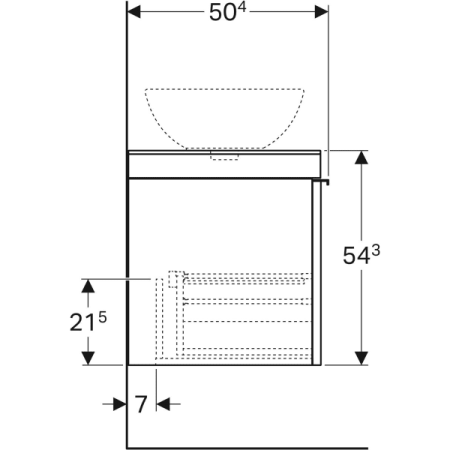 Шкафчик для накладной раковины Geberit Citterio 500.560.JI.1