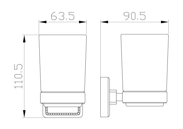 Стакан для зубных щеток с держателем WONZON & WOGHAND ROMA, бронза WW-7221