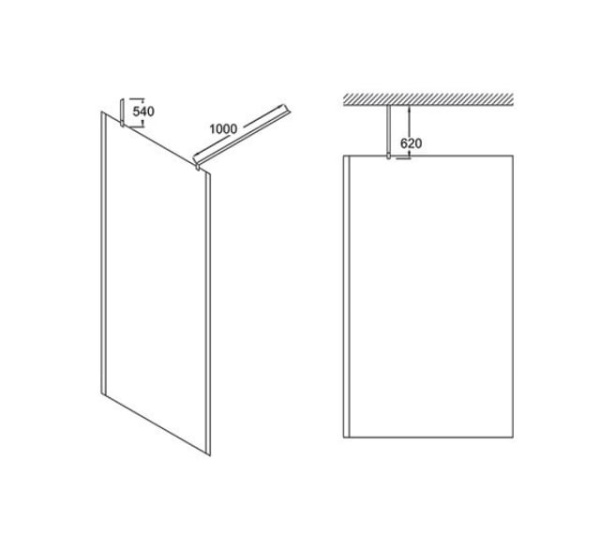 Душевая перегородка (100х200) Jacob Delafon Contra 100 E22W100-GA