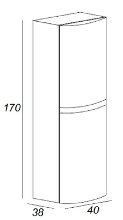 Пенал подвесной Cezares  Vague 44327 Grigio talpa opaco