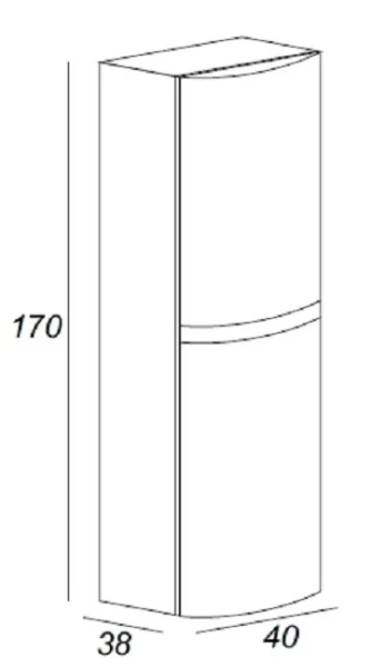 Пенал подвесной Cezares  Vague 44327 Grigio talpa opaco