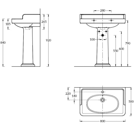 Раковина подвесная (80х51) Kerama Marazzi Pompei PO.wb.80