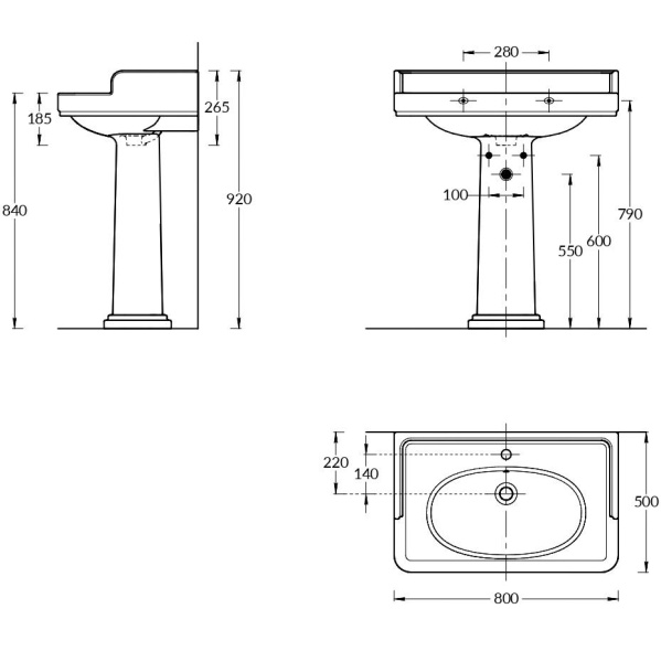 Раковина подвесная (80х51) Kerama Marazzi Pompei PO.wb.80