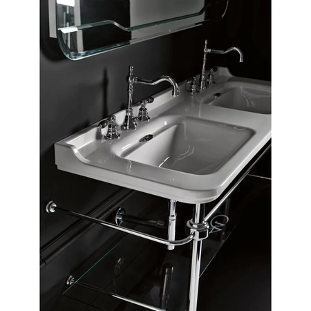 Раковина двойная (150х55) Kerasan Waldorf 4143K1bi/cr*1 белый
