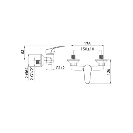Смеситель для душа Milardo Simp (SIMSB00M03)