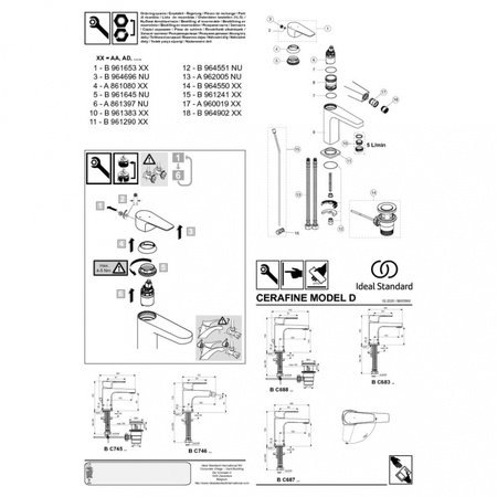 Смеситель для раковины Ideal Standard Cerafine D BC683AA, хром