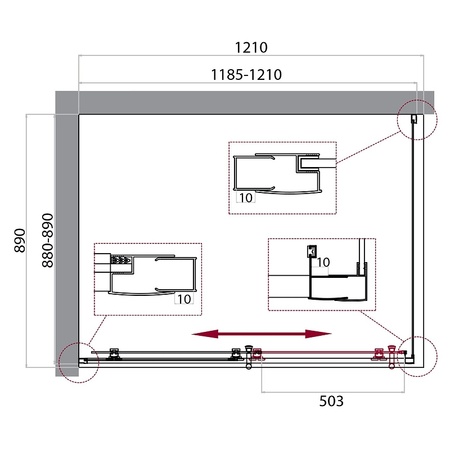 Душевой уголок (120х90) BelBagno UNO-195-AH-1-120/90-C-Cr