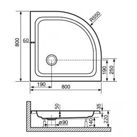 Душевой поддон (80х80) RGW STYLE-P 16180488-11