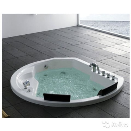 Акриловая ванна (185х162) Gemy G9053 K с гидромассажем, универсальная