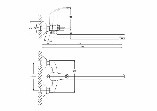 Смеситель для ванны Haiba HB2236 Смеситель для ванны Haiba HB2236