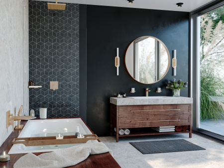 Смеситель для ванны встраиваемый Hansgrohe Metropol 32545140 шлифованная бронза