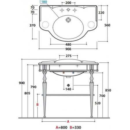 Консоль Globo Paestum PATC56 cr