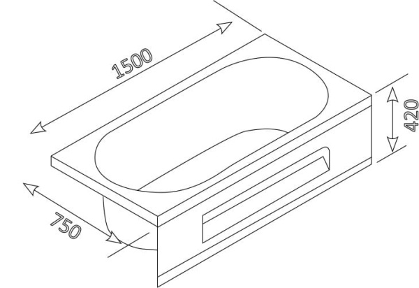 Акриловая ванна Appollo TS-1502Q