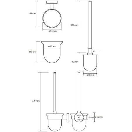 Туалетный ершик подвесной Bemeta Coral 158113017