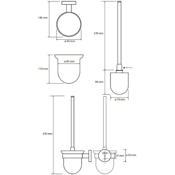 Туалетный ершик подвесной Bemeta Coral 158113017