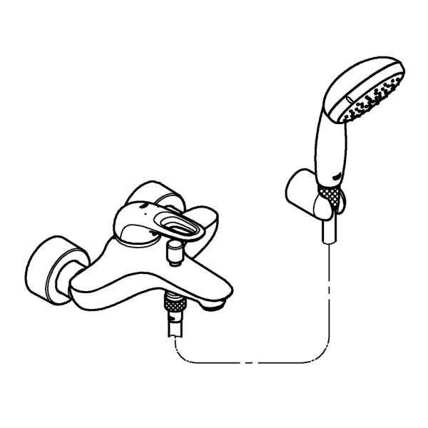 Смеситель для ванны Grohe Eurostyle new с душевым набором, 33592 003 (33592003) хром