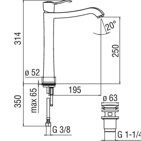 Смеситель для раковины NOBILI Sofi SI98128/2BR