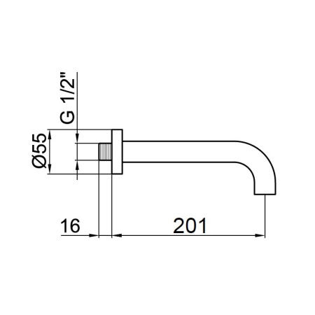 Излив для ванны  Webert Elio AC0371345, никель
