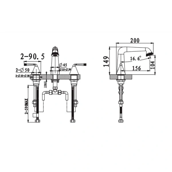 Смеситель для раковины Arrow AMP23855 хром 