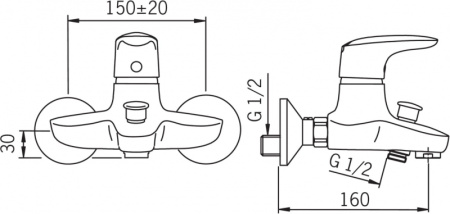Cмеситель для ванны и душа Oras Vega 1840X