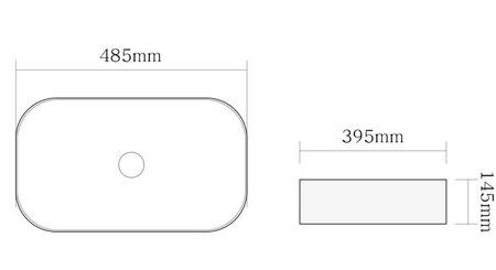 Раковина накладная (48,5х39,5) SantiLine SL-1105MB