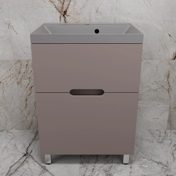 Тумба напольная без раковины 60 см Style Line Матис ЛС-00002433 тауп матовый