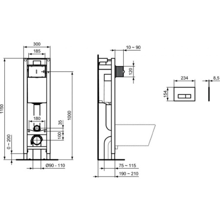 Инсталляция для унитаза Ideal Standard Prosys Eco Frame M E2332AA