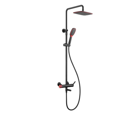 Душевая система с изливом Bronze de Luxe Avantgarde черный, красный 2039RH