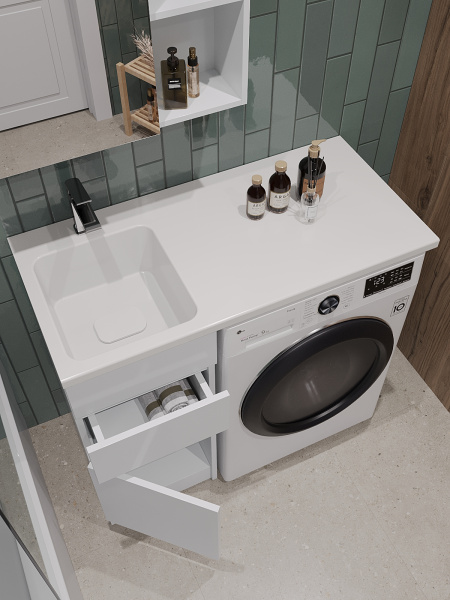 Раковина под стиральную машину (100х48) Orange 100 ST-100RAL левая