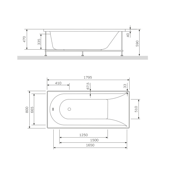 Ванна акриловая  (180x80) Am.Pm Spirit W72A-180-080W-A2 Ванна акриловая  (180x80) Am.Pm Spirit W72A-180-080W-A2