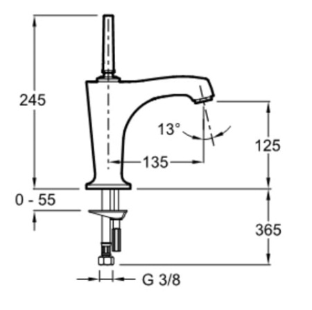 Смеситель для раковины Jacob Delafon Margaux E16230-4-CP