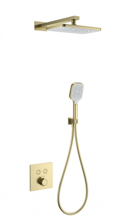 Душевая система с термостатом встраиваемая WONZON & WOGHAND, брашированное золото WW-D2017-B-BG