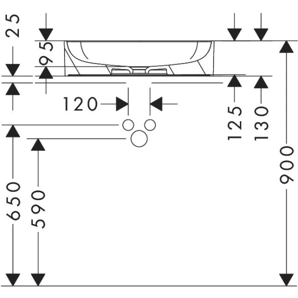 Раковина накладная (55x40) Hansgrohe Xuniva Q 60168450 белый